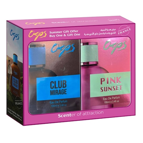 Oops Eau De Parfum Club Mirage with Pink Sunset 100ml Pack of 2