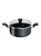 Tefal Super Cook 24Cm Stew Pot With Lid, Aluminum Non-Stick Easy Clean Black/Clear 24cm