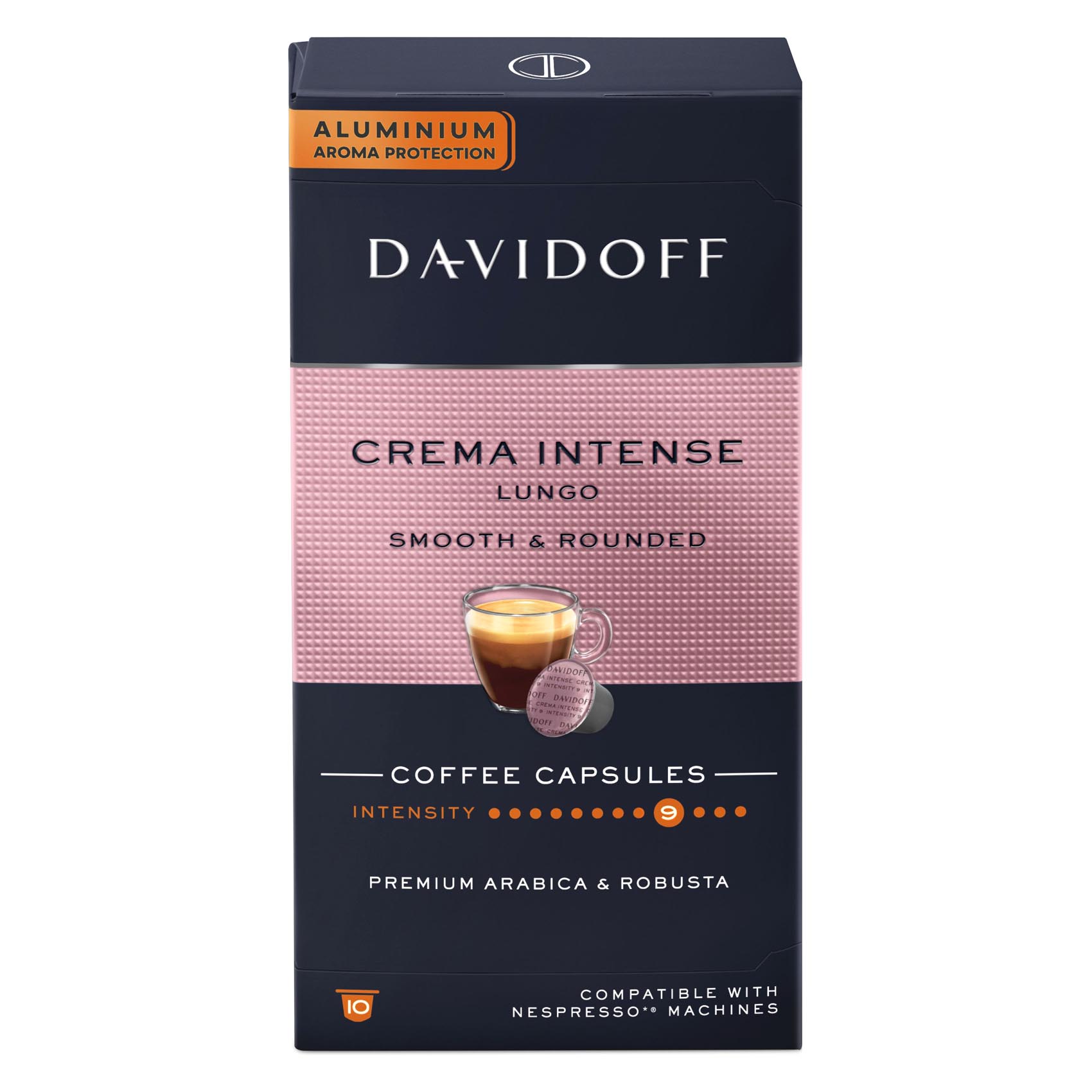 Davidoff Crema Intense Lungo Intensity 9 Coffee Capsules 55g