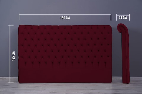 PAN Home Home Furnishings Aurora Headboard Velvet Maroon L-180: H-125cm 180x125 Maroon