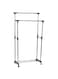 Generic Double Pole Extendable Clothes Rack Hanger Silver