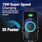 Promate Wireless Car Charger Mount, 15W Qi Fast Charging Auto-Clamping Dashboard Air Vent Phone Holder with Smart Coil Alignment, FOD Detection and Multi-Angle Support, PowerMount-15W