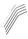 Generic 5-Piece Stainless Steel Straw Set Silver 8.4inch