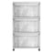 Cosmoplast Ceramic 3 Tiers Multipurpose Storage Cabinet With Wheels Grey