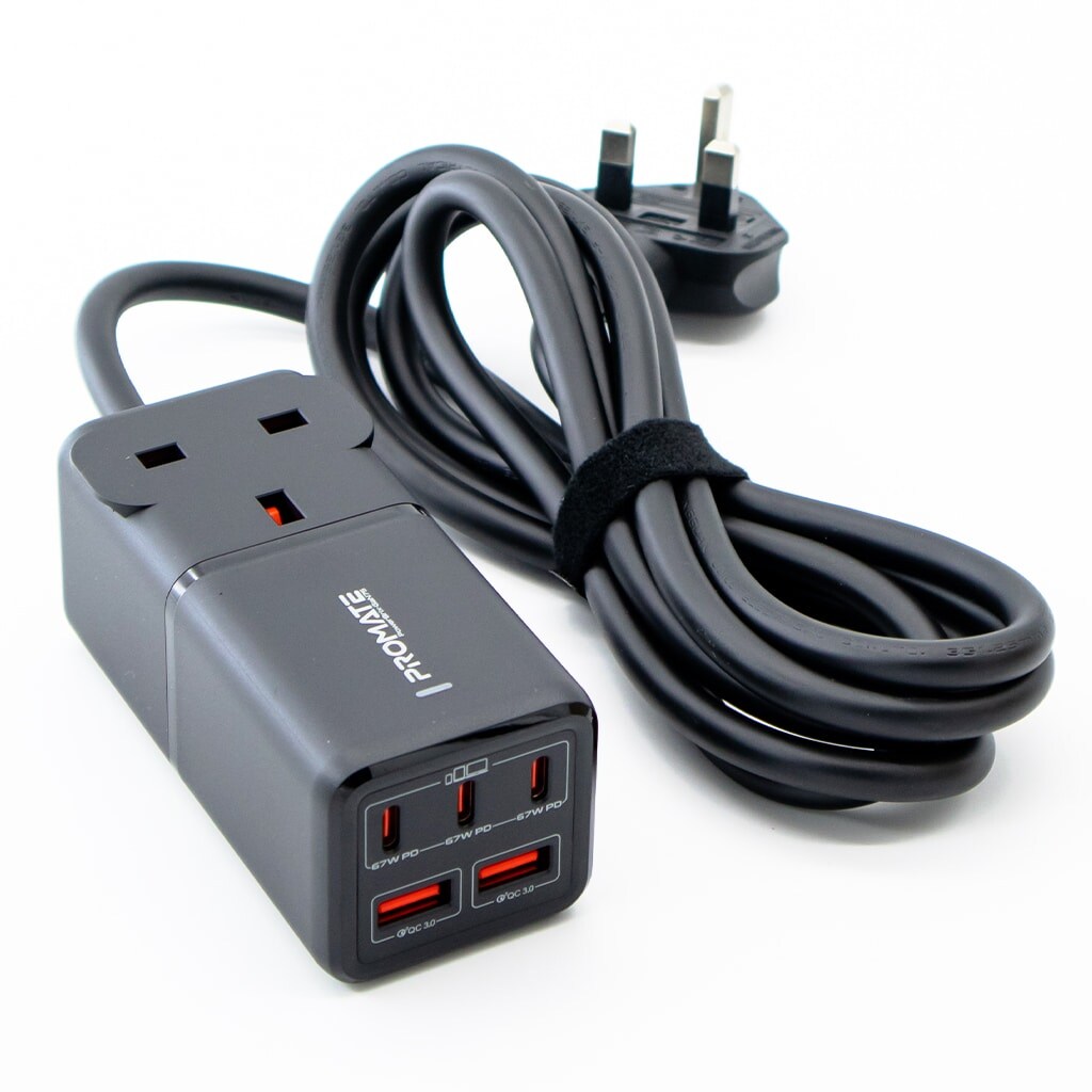 Buy Promate PowerBrix-GaN75 75W GaNFast Multi-Port Power Strip with AC ...
