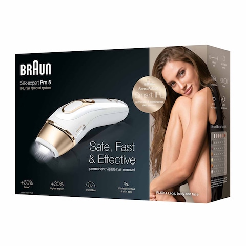 Braun Silk-expert Pro 5 Electric Pulsed Light - White/Gold - PL5014