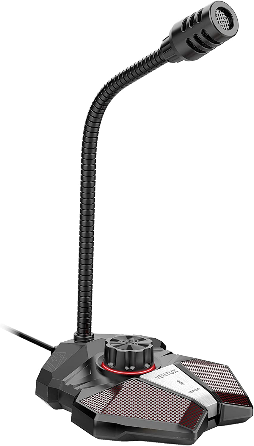 Buy Vertux Gaming Microphone, High Sensitivity USB Mic, Volume Rocker ...