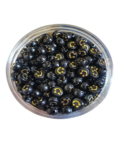 Round Shape Black Beads for DIY Jewelry Making, Bracelet Earring Necklace DIY Craft Supplies Hair Accessories ( 250 Pcs)