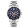 Lee Cooper Men's Multi-Function Silver Case Silver Super Metal Strap Blue Dial -LC06179.590