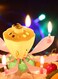 Generic Romantic Musical Lotus Flower Birthday Music Candle for Birthday Cake Decor Pink/Yellow/Green