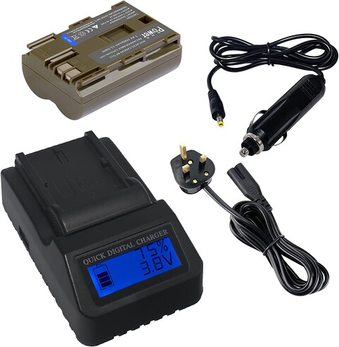 DMK Power BP-511 1560mAh Battery with LCD Quick Charger Compatible with Canon EOS 5D 50D 40D 20D 30D 10D Digital Rebel 1D D60 300D D30 etc,