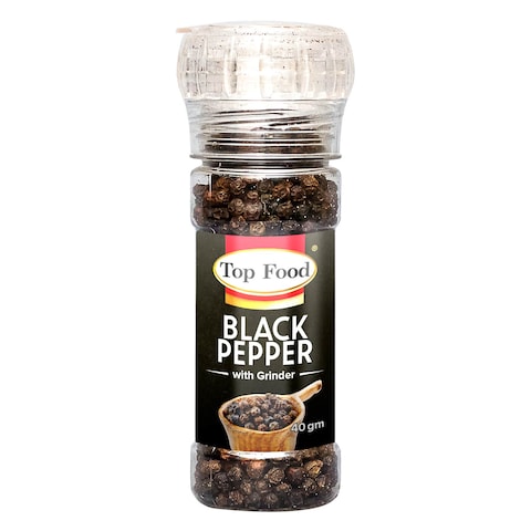 Top Food Black Pepper With Grind 40g