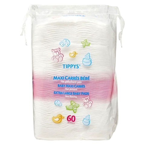 Buy Tippys Baby Maxi Square Cotton Pads 60 Pieces in UAE