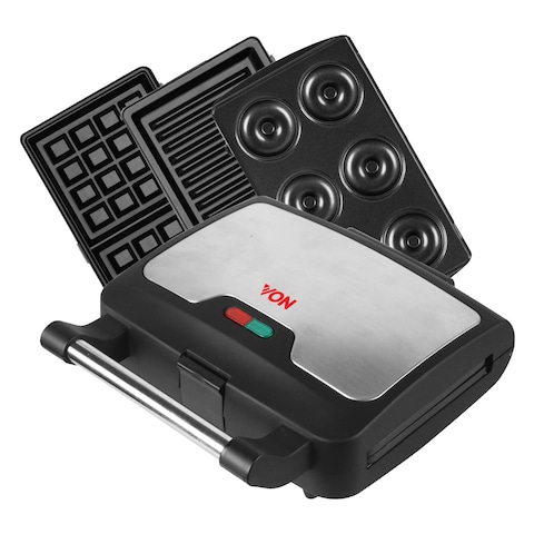 Von VSSP8AMCX  4 In 1 Sandwich Maker Black