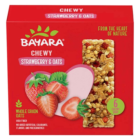 Bayara Strawberry and Oats Chewy Soft Bar, 30g Pack of 6