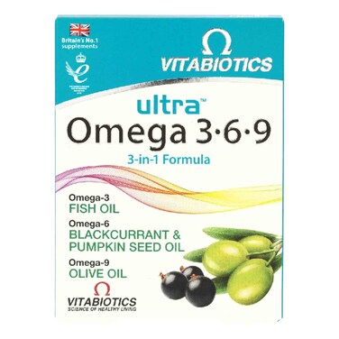 Vitabiotics Ultra Omega 3-6-9 3  Supplements-in-1 Formula 60 Capsules