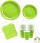 Party Time 48-Pieces Complete Party Pack Light Green 9" Dinner Paper Plates , 7" Dessert Paper Plates, 9 oz Cups, 2 Ply Napkins - Birthday Party Tableware Set, Light Green Party Theme