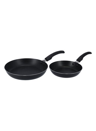 Delcasa 2-Piece Frypan Set Black/Silver
