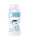 Chicco Well-Being Bottle 150ml Regular Flow Latex - White &amp; Blue