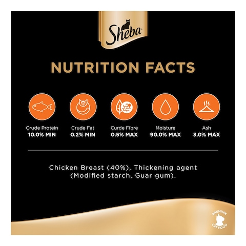 Sheba Succulent Chicken Breast Flavour in Gravy Wet Food for Cat, 85g Pack of 24
