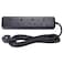 LIPWEL Extension Board 5m Extension Lead 4 Way Heavy Duty Long Extension Cable Fireproof Power Socket Black Extension Cord 3250W Muti Plug for Home Office&amp;Garden