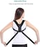 Fitto Adjustable Posture Corrector for Men, Women &amp; Children, Invisible Back Support Belt with Shoulder Pads, Black