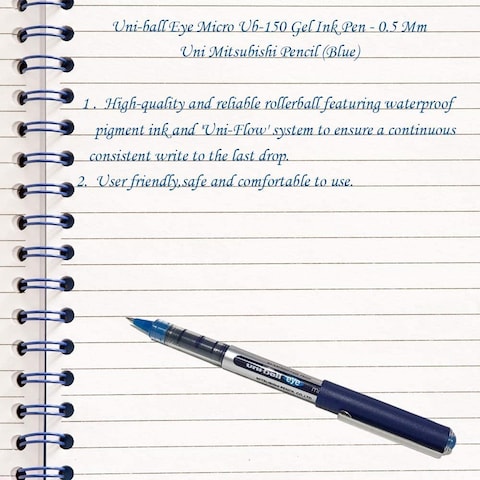 Generic Uni-Ball Eye Ub-150 Blue [Pack Of 3] Micro 0.5mm Tip Rollerball Pen