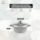LIFE SMILE Cooking Pot   aluminum Soup Pot With Glass Lid   100% PFOA Free, Fixed Handle   Multi Layer Non-Stick Granite Coating   oven safe &amp; Dishwasher Safe (16CM (1.5 Liters), Gray)