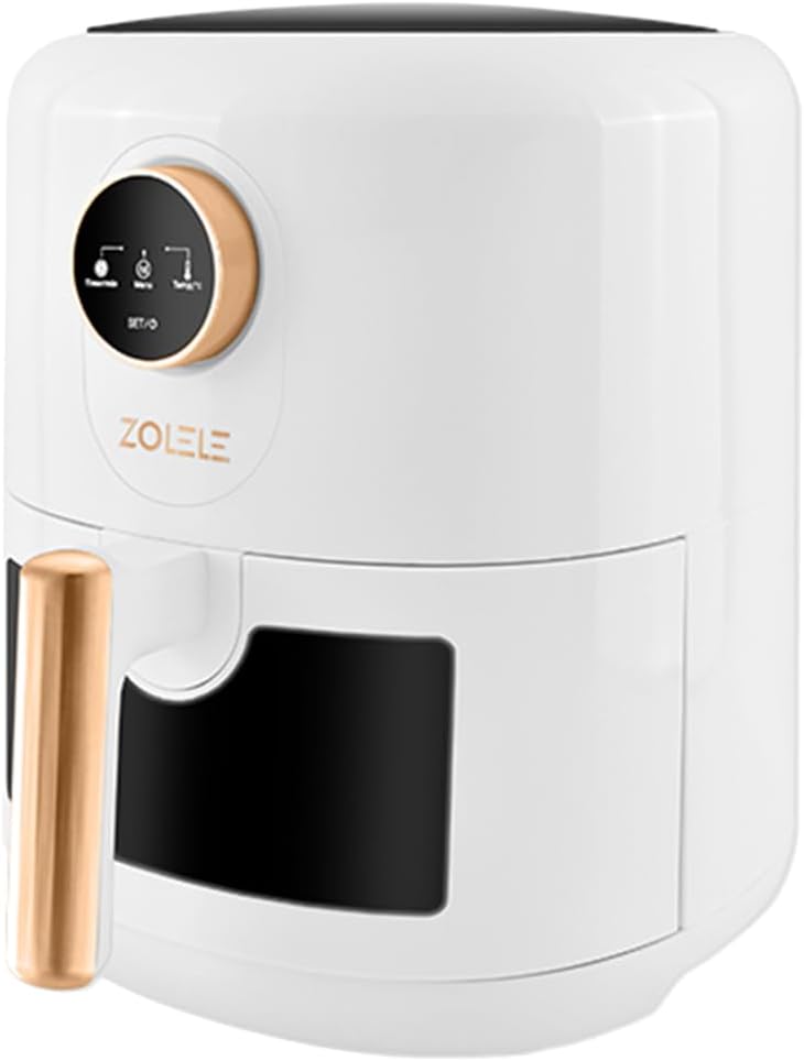 Zolele Smart Electric Non Stick Air Fryer, 4.5L Capacity, Transparent Oven, 6 Cooking Modes, Knob Control, 1400W Power, Low Oil Consumption, Fast And Even Heating, White, Za004