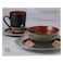 Thompson 8929 Tahiti Carmine Stoneware Dinner Set 16 Pieces