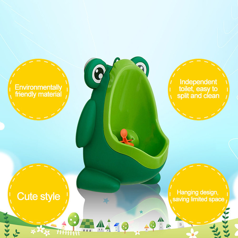 Generic-Baby urinal boy frog wall-mounted urinal child urinal boy standing child urinal green