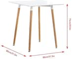 Buy LANNY Modern Wood Dining Table Wooden Table Kitchen Table T5 Square Kitchen Leisure Table with Solid Wooden Legs for Home Office Restaurant Use-WHITE in UAE