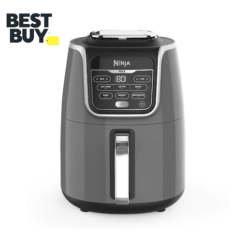 Ninja&reg; Air Fryer Max AF160UK 5.2 Liters Lower Fat Healthier Frying (Grey and Black).