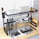 Xcsource Over Sink Dish Drying Rack Kitchen Counter Storage Shelf Drainer Organizer Utensils Holder Stainless Steel, Black