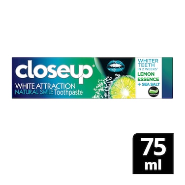 Closeup White Attraction Natural Smile Gel Toothpaste With Lemon Essence And Sea Salt 75ml