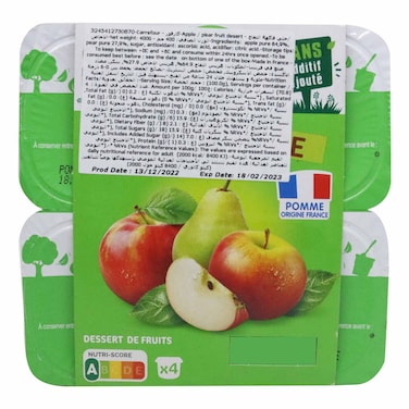 Carrefour Compote Apple Pear 100gx4