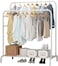Multifunctional Metal Garment Rack with Shelf &ndash; Organize and Display Clothes in Style (white)