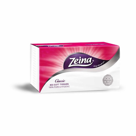 Zeina Classic Facial  Tissues - 400 Tissue Pack of 4