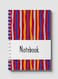 Lowha Spiral Notebook With 60 Sheets And Hard Paper Covers With Colorful Striped Design, For Jotting Notes And Reminders, For Work, University, School
