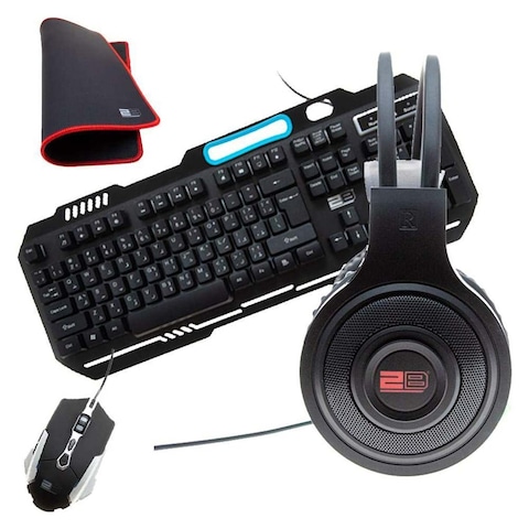 2B KB344 4 in 1 Gaming Combo - Black