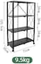 Generic Mfnyp Heavy Duty Foldable 4 Tiers Shelf With Universal Wheels (Black)