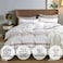 LUNA HOME Queen/Double Size 6 Pieces Bedding Set Without Filler, White Color Simple Elegant Design