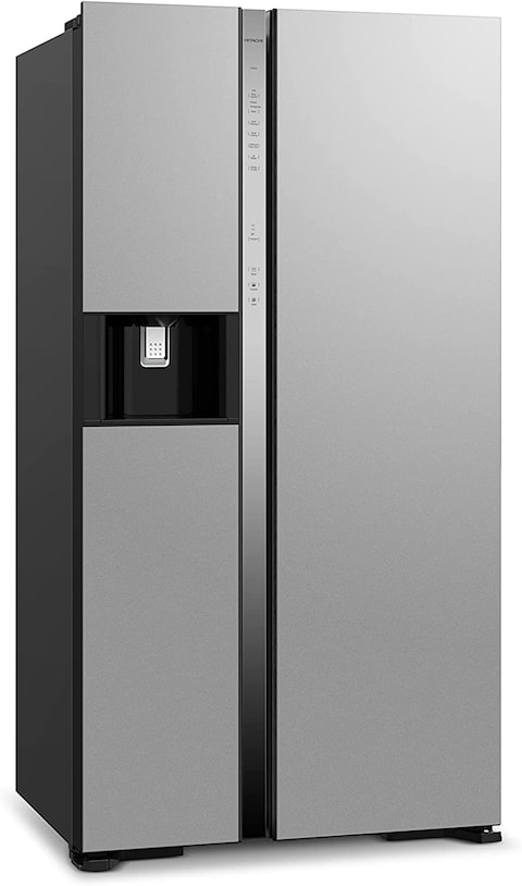 Hitachi 569L Net Capacity Side by Side 2 Door Refrigerator With dispenser Glass Silver- RSX700GPUK0GS