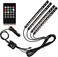 12V RGB LED Strip Light Atmosphere Decoration Lamp Car Interior Light with Remote Control, Black