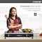KROME Gas Stove 2 Burners, Auto Ignition, Double Brass Burners, LPG Gas Stove, Cast Iron Burner, Flame Failure Device, Enamel Square Pan Support, CE Approved, Stainless Steel Body - KR-GSFC2041