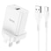 Hoco. Wall Charger - NK5 Seal - Single Port Qc3.0 UK Set With Type-C Cable