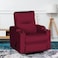 In House Velvet Rocking &amp; Rotating Cinematic Recliner Chair With Cups Holder - Burgundy - AB08