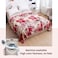 LUNA HOME Fleece Blanket 200*230cm Super Soft Throw Cream color with Rose Design.