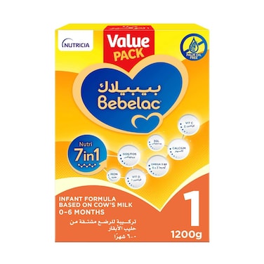 Bebelac Nutri 7in1 Stage 1 Infant Formula Base On Cow&#39;s Milk From 0 To 6 Months 1200g