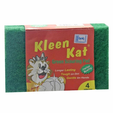 Kleen Kat Green Scouring Pad 4 Pieces